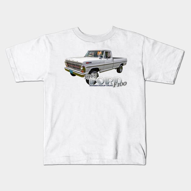 1969 Ford F100 Ranger Pickup Truck Kids T-Shirt by Gestalt Imagery